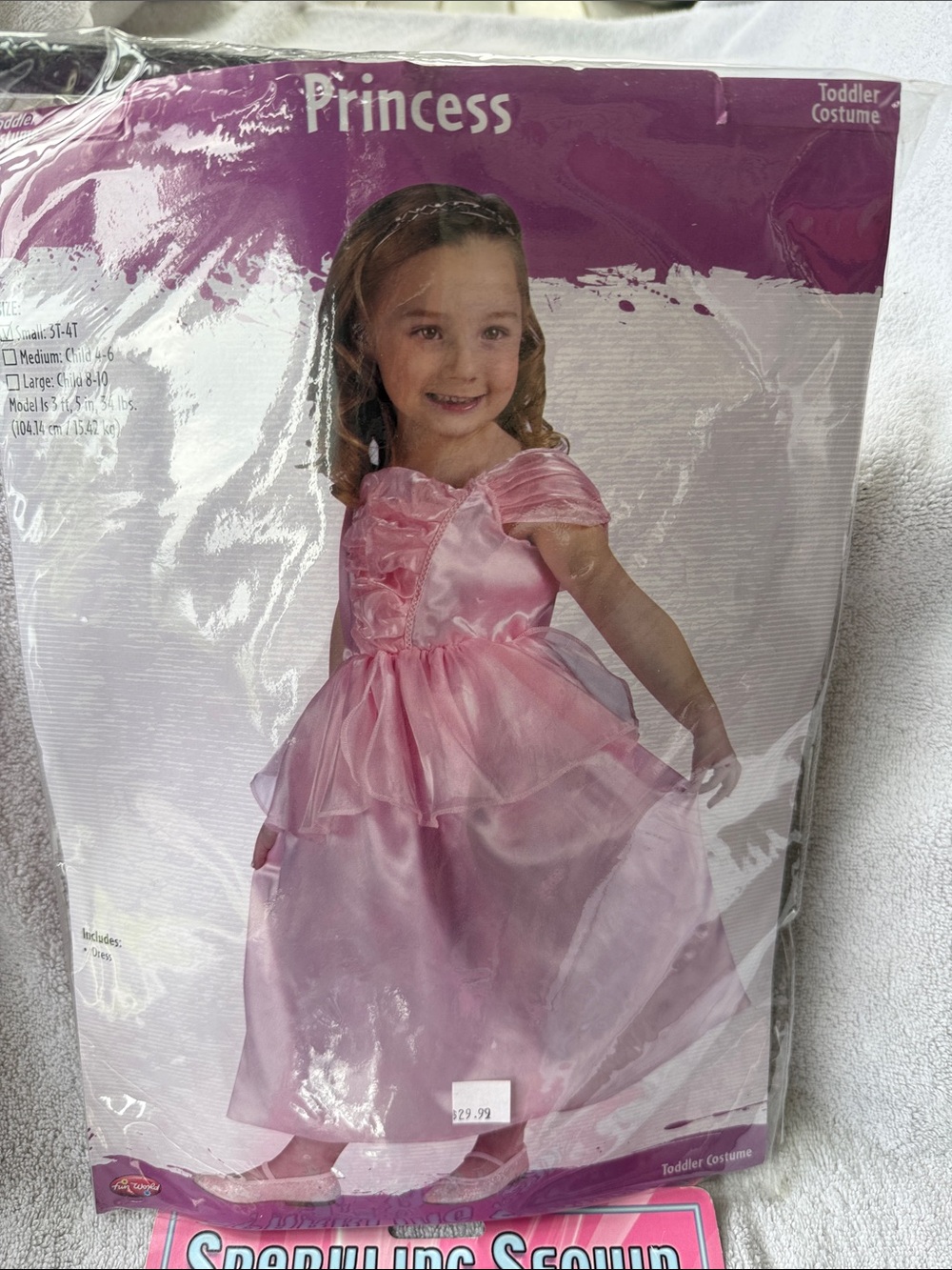 Toddler Princess Dress-Up Costume - Pink Satin Look